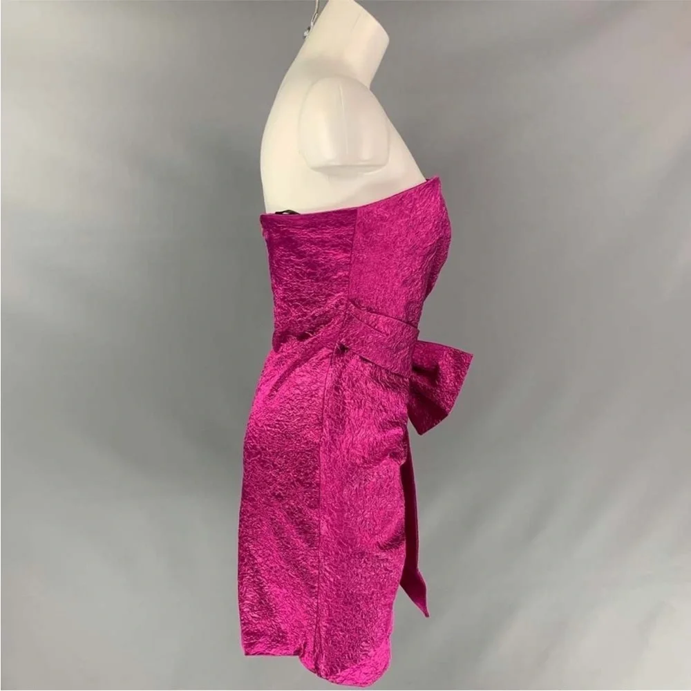 NWT Ronny Kobo Magenta Metallic Fuschia Strapless Carolalyana Carolina Dress